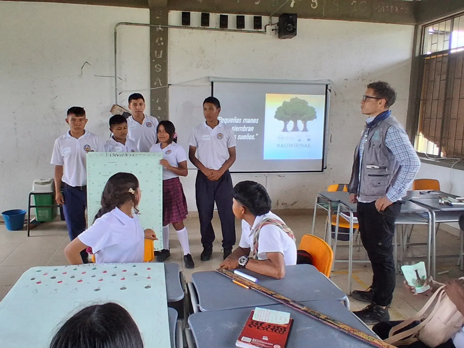 Students working